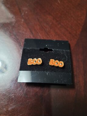 Hey Boo "Boo" Orange Earrings
